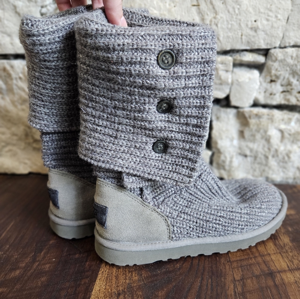 UGG Gray Knit Winter Boots